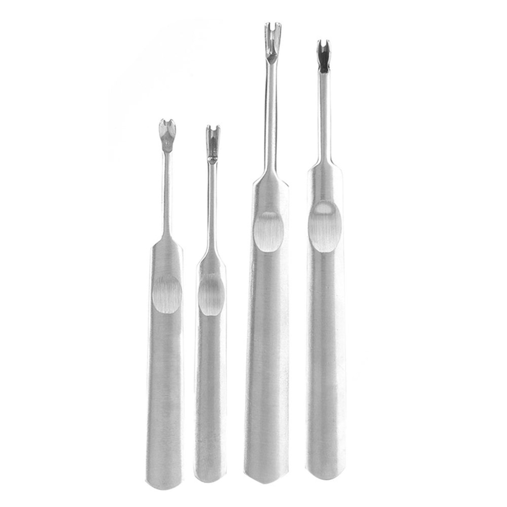 Leatherwork Edge Beveler - 4-delige roestvrijstalen lederen groefgereedschap U/V-type mes