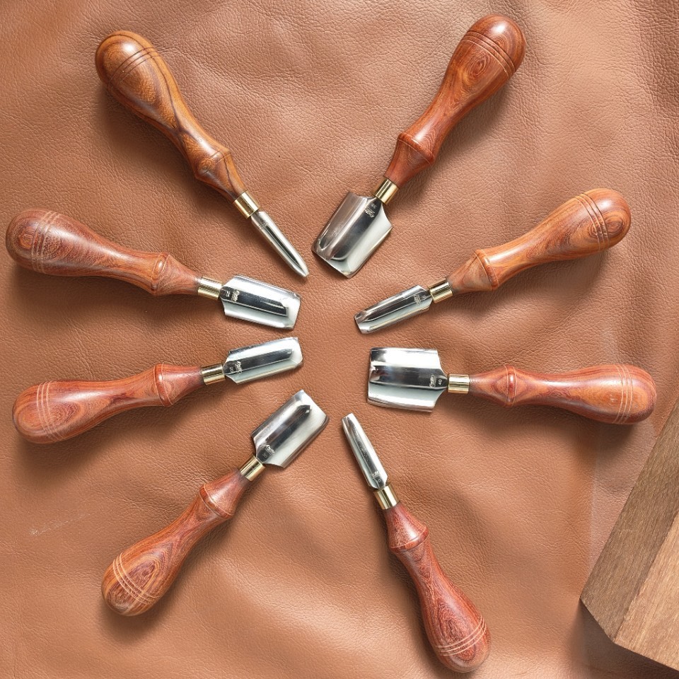 Round Knife Leatherwork - Handgemaakte lederbewerkingsgereedschappen, handgeperst rondmes, ondiepe ronde