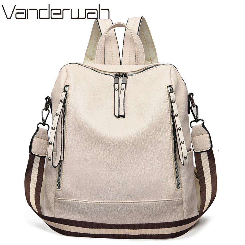 Leather Work Backpack - Merk Luxe Rugzakken Zacht Leer Waterdichte