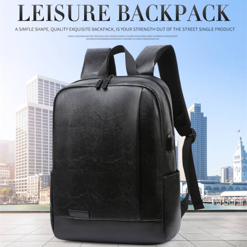 Leather Work Backpack - Heren modieuze rugzak PU lederen tas