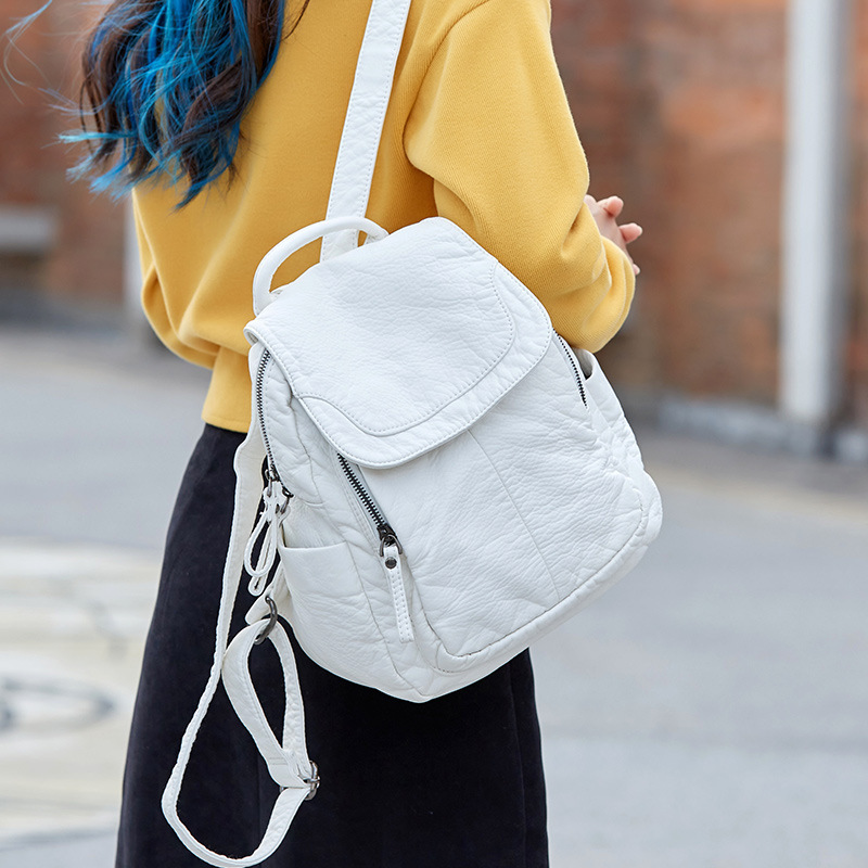 Damesrugzak Witgewassen Leren  - Leather Work Backpack recensie en prijs