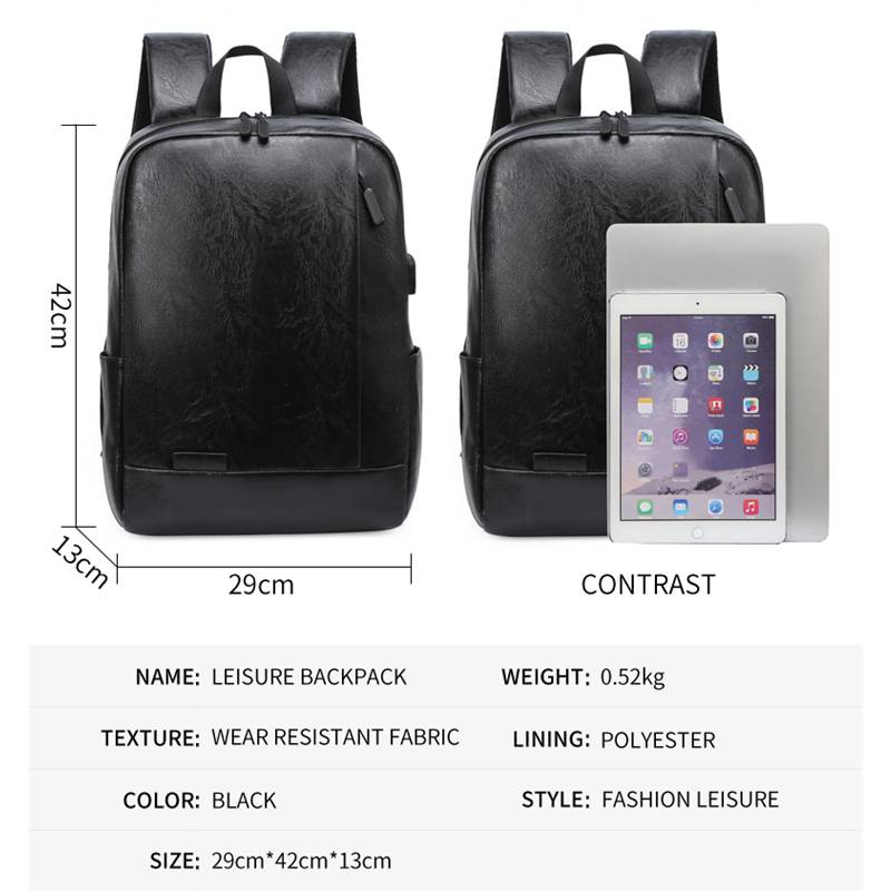 Heren modieuze rugzak PU leder - Leather Work Backpack recensie en prijs