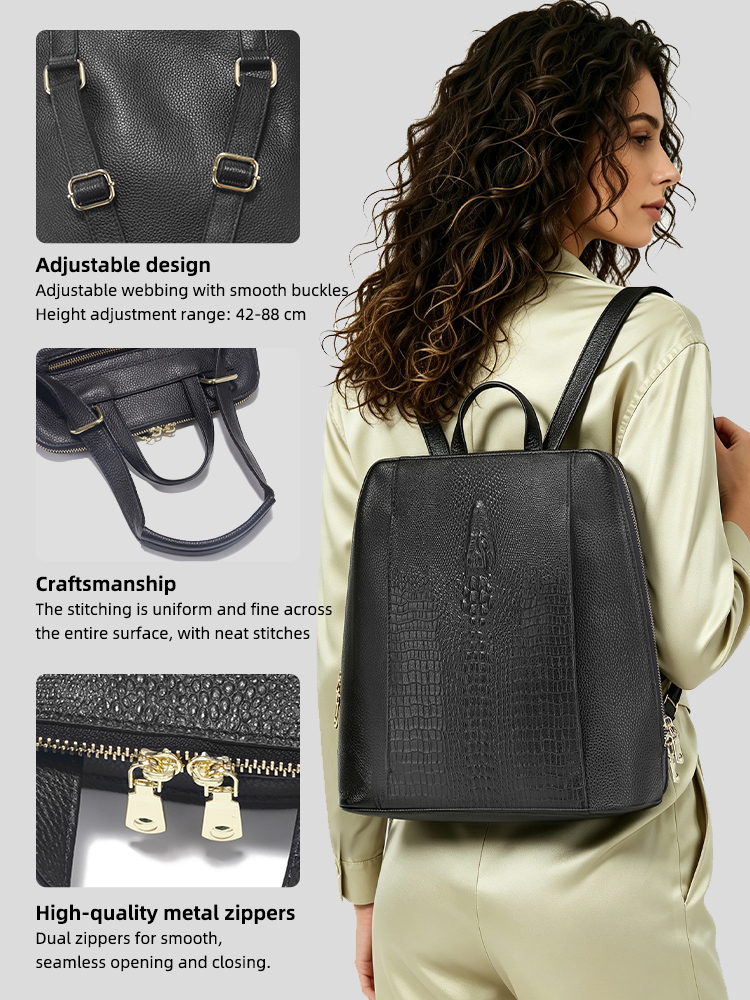 Zency Damesrugzak van krokodil - Leather Work Backpack recensie en prijs